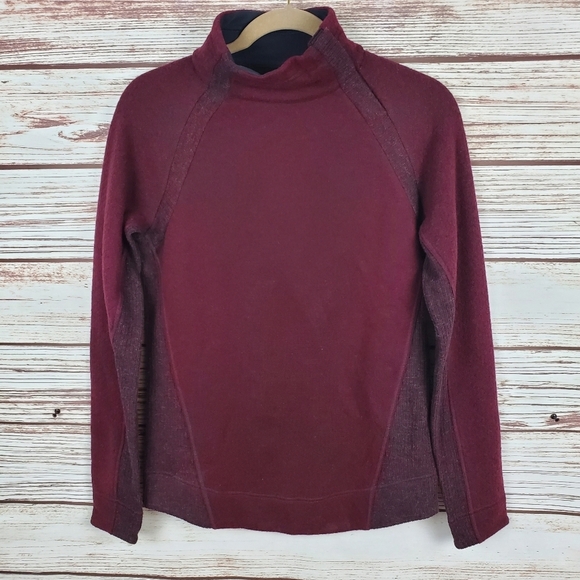 NWT Prana Womens Small Burgundy Mulled Wine Heather Brandie Sweater Pullover - Picture 1 of 9